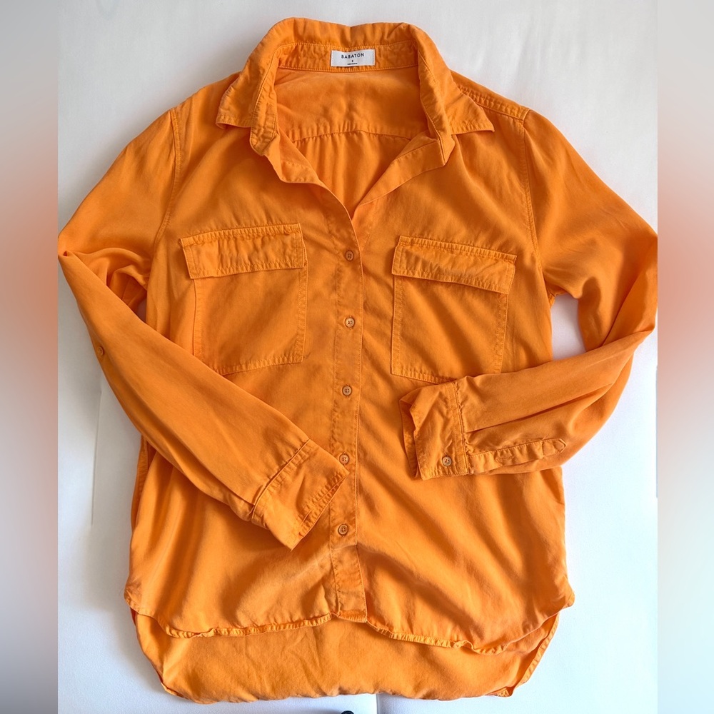 Babaton Vibrant Orange Button-Down Shirt